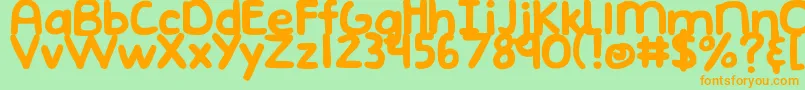 Police DjbEmphatic – polices orange sur fond vert
