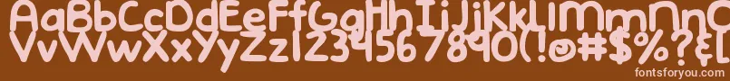 DjbEmphatic Font – Pink Fonts on Brown Background