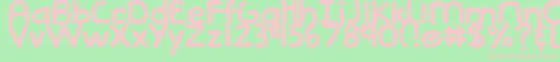 DjbEmphatic-fontti – vaaleanpunaiset fontit vihreällä taustalla