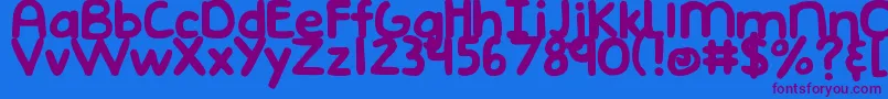DjbEmphatic Font – Purple Fonts on Blue Background