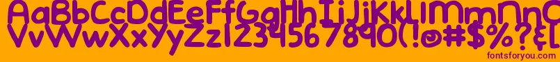DjbEmphatic Font – Purple Fonts on Orange Background