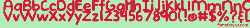 DjbEmphatic Font – Red Fonts on Green Background