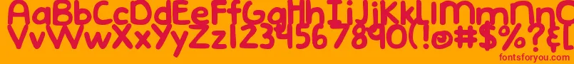DjbEmphatic Font – Red Fonts on Orange Background