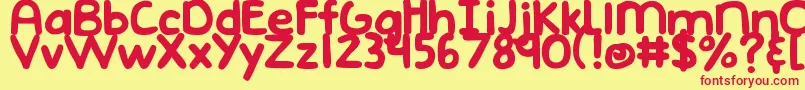 DjbEmphatic Font – Red Fonts on Yellow Background