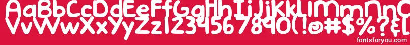 フォントDjbEmphatic – 赤い背景に白い文字
