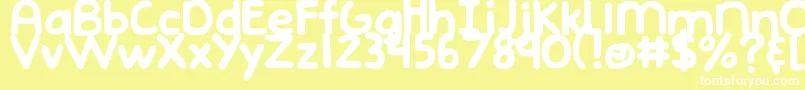 DjbEmphatic Font – White Fonts on Yellow Background