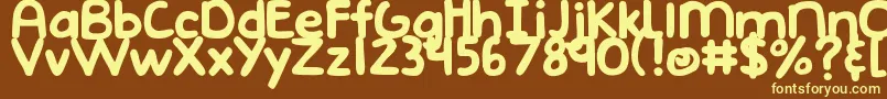 DjbEmphatic Font – Yellow Fonts on Brown Background