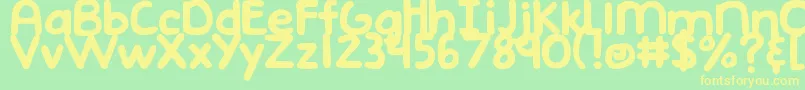DjbEmphatic-Schriftart – Gelbe Schriften auf grünem Hintergrund