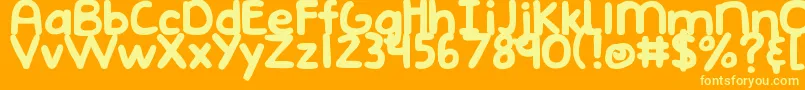 DjbEmphatic Font – Yellow Fonts on Orange Background