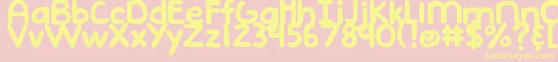 DjbEmphatic Font – Yellow Fonts on Pink Background