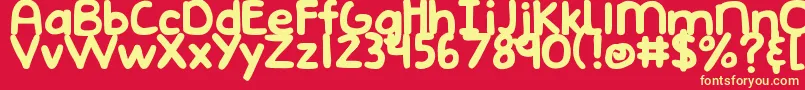 DjbEmphatic Font – Yellow Fonts on Red Background