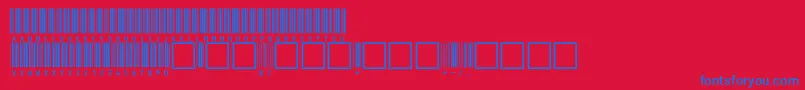 V100012-fontti – siniset fontit punaisella taustalla