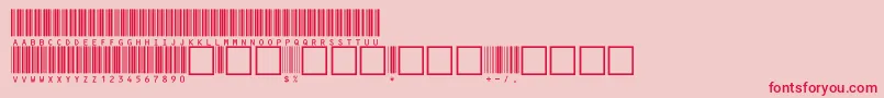 フォントV100012 – ピンクの背景に赤い文字