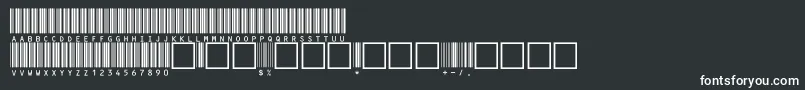 V100012-fontti – valkoiset fontit mustalla taustalla