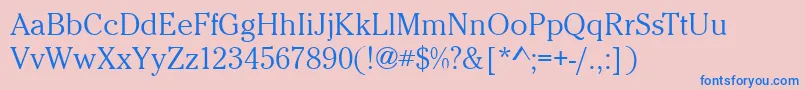 CheltenhamLightRegular Font – Blue Fonts on Pink Background