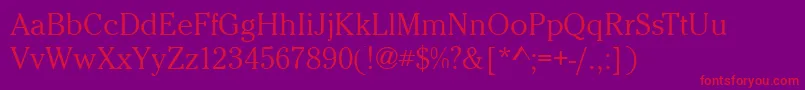 CheltenhamLightRegular Font – Red Fonts on Purple Background