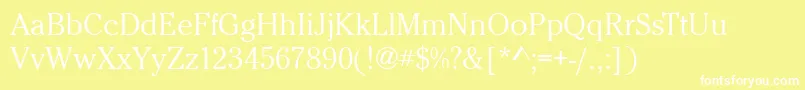 CheltenhamLightRegular Font – White Fonts on Yellow Background