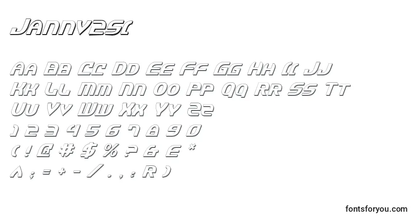 Schriftart Jannv2si – Alphabet, Zahlen, spezielle Symbole