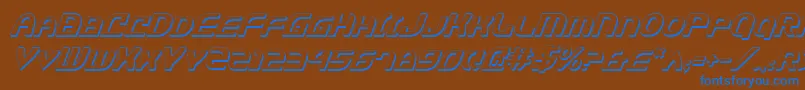Jannv2si-Schriftart – Blaue Schriften auf braunem Hintergrund