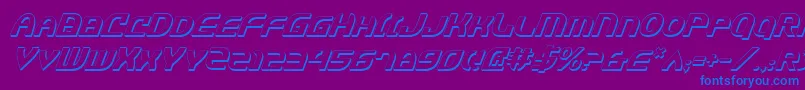 Czcionka Jannv2si – niebieskie czcionki na fioletowym tle