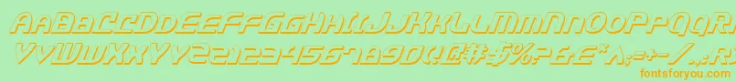 Jannv2si-Schriftart – Orangefarbene Schriften auf grünem Hintergrund