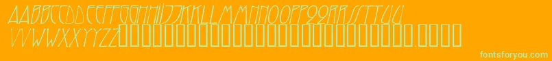 Fonte TrilliumcapssskItalic – fontes verdes em um fundo laranja