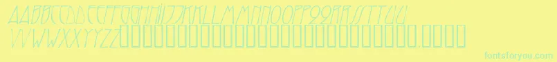 Police TrilliumcapssskItalic – polices vertes sur fond jaune