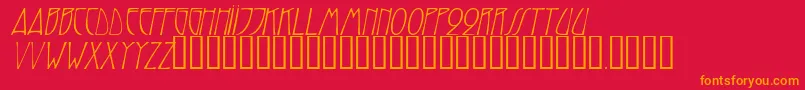 TrilliumcapssskItalic Font – Orange Fonts on Red Background