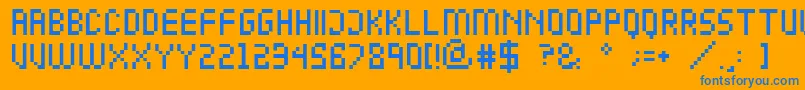 TheMorgue Font – Blue Fonts on Orange Background