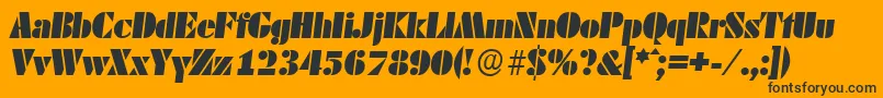 DekoblackserialItalic Font – Black Fonts on Orange Background