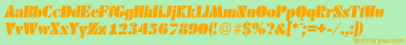 DekoblackserialItalic Font – Orange Fonts on Green Background