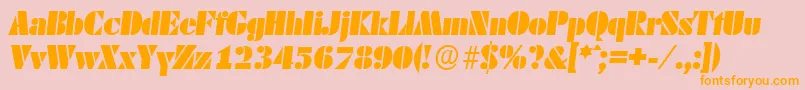 DekoblackserialItalic Font – Orange Fonts on Pink Background