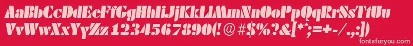 DekoblackserialItalic Font – Pink Fonts on Red Background