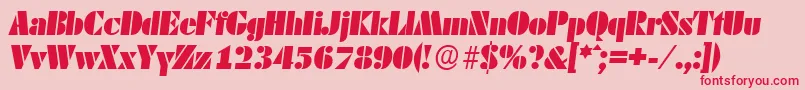 DekoblackserialItalic Font – Red Fonts on Pink Background