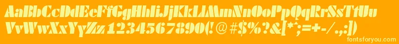 DekoblackserialItalic Font – Yellow Fonts on Orange Background