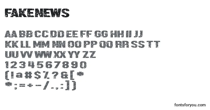 FakeNews Font – alphabet, numbers, special characters