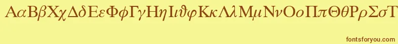 Шрифт MathPs – коричневые шрифты на жёлтом фоне