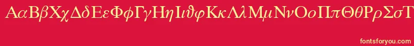 MathPs Font – Yellow Fonts on Red Background