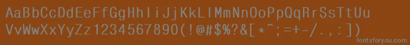 MonocondensedBold-Schriftart – Graue Schriften auf braunem Hintergrund