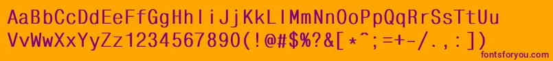 MonocondensedBold Font – Purple Fonts on Orange Background