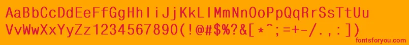 MonocondensedBold Font – Red Fonts on Orange Background
