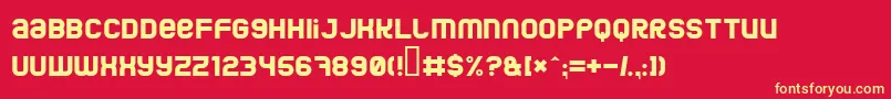 Jumbo Font – Yellow Fonts on Red Background