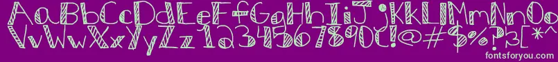 StripesAndBubbles Font – Green Fonts on Purple Background