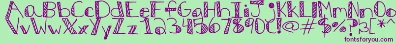 StripesAndBubbles Font – Purple Fonts on Green Background