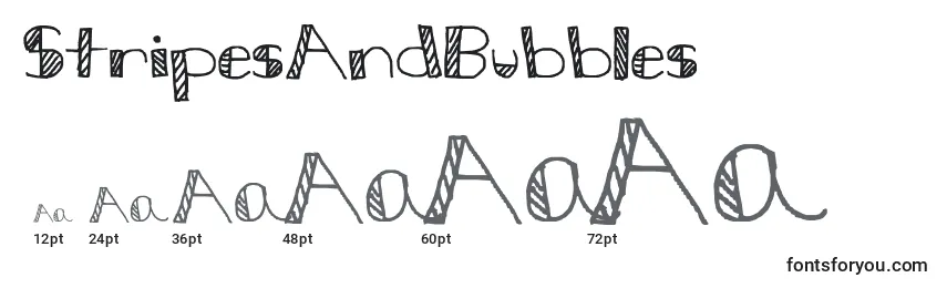Размеры шрифта StripesAndBubbles