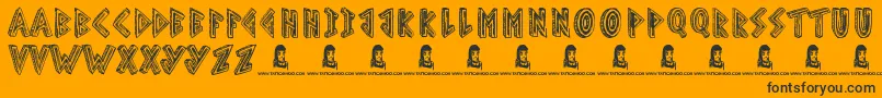 fuente ScribbleTable – Fuentes Negras Sobre Fondo Naranja