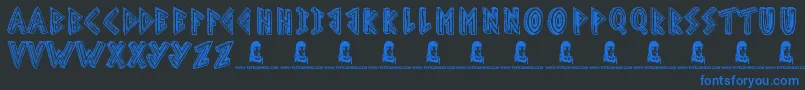 ScribbleTable Font – Blue Fonts on Black Background