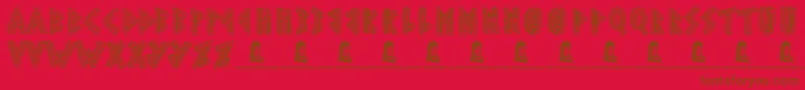 Czcionka ScribbleTable – brązowe czcionki na czerwonym tle