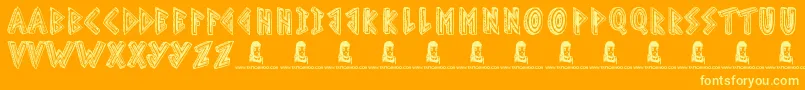 fuente ScribbleTable – Fuentes Amarillas Sobre Fondo Naranja