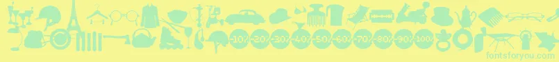 Fonte Wc Sold Out A Bta – fontes verdes em um fundo amarelo